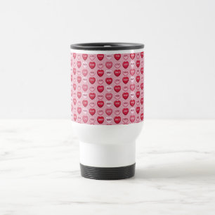Caneca Térmica doces coloridos padrão de coração dia dos namorado