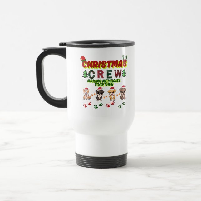 Caneca Térmica Dog Lover Christmas Family-Christmas crew dogs  (Esquerda)