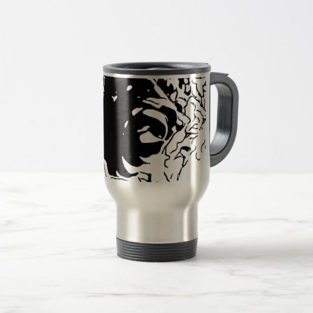 Caneca Térmica Doodle de Flor (Frente Esquerda)