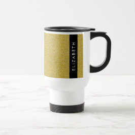 Caneca Térmica Dourado brilho, brilho brilhante, seu nome