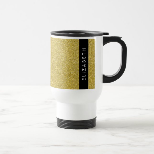 Caneca Térmica Dourado brilho, brilho brilhante, seu nome (Direita)