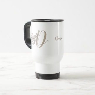 Caneca Térmica Dove Elegant Monograma Inicial D Personalizado
