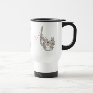 Caneca Térmica Dove Elegante Monograma Inicial Um Nome  