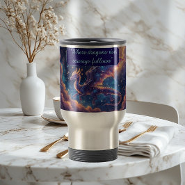 Caneca Térmica Dragão Celestial Estelar Asas Cósmicas Etéreas