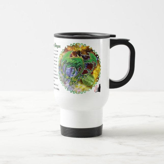 Caneca Térmica Dragão Cósmico Esmeralda (Direita)