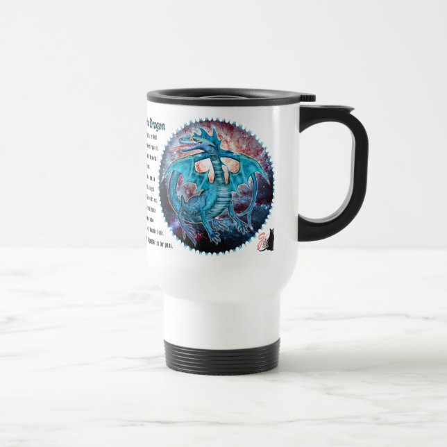 Caneca Térmica Dragão Cósmico Turquesa (Direita)