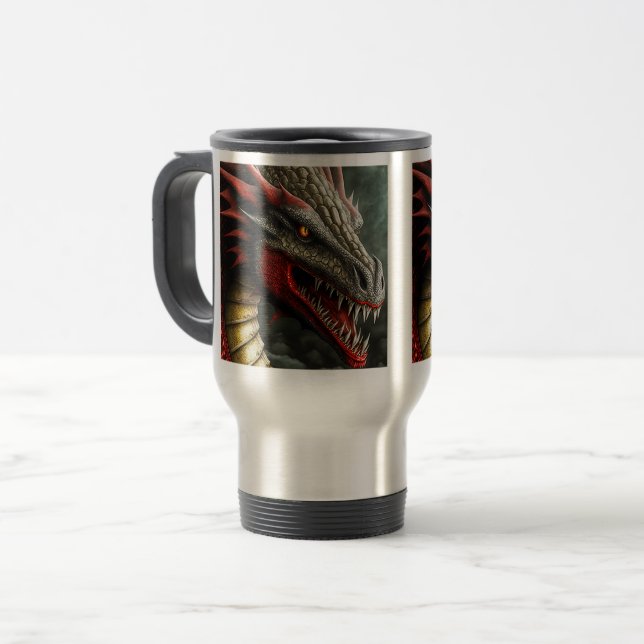 Caneca Térmica Dragon Viagem/Viagem ao trabalho Mug, 15 oz (Frente Esquerda)