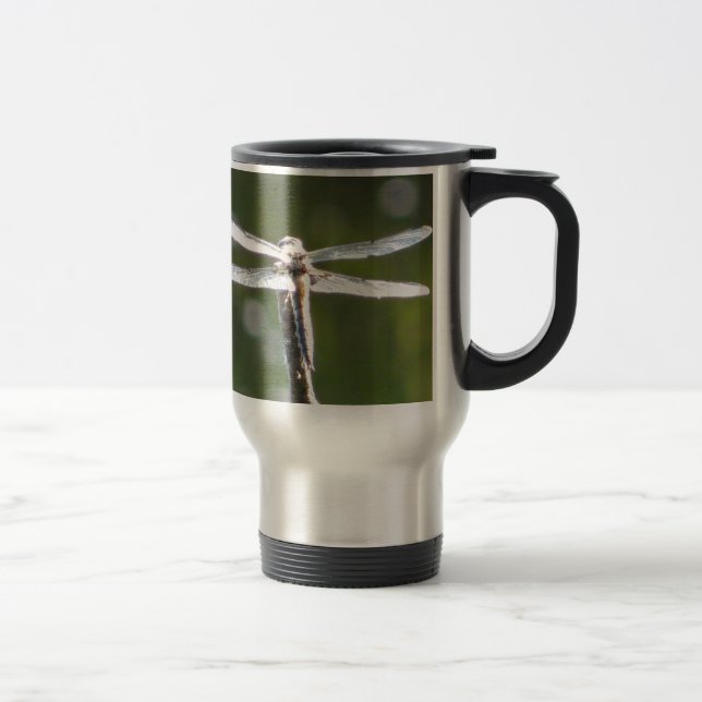 Caneca Térmica Dragonfly de cinza clara (Direita)