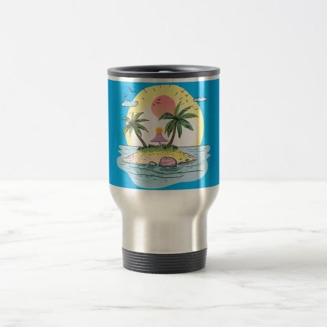Caneca Térmica Drinkware Sunset da Ilha Tropical (Centro)