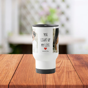 Caneca Térmica Duas Fotografias   Feliz Dia dos Namorados   Citaç