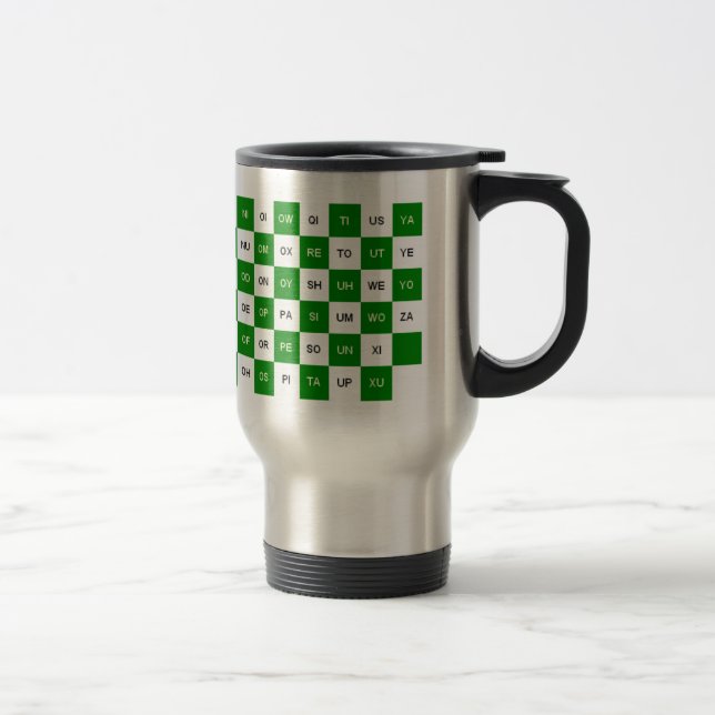 Caneca Térmica Duas Palavras - Verdes e brancas, versão dos EUA (Direita)