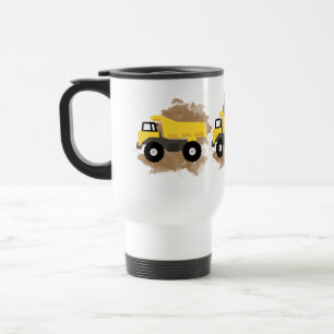 Caneca Térmica Dump Truck Construction Vehicle Mud Watercolor