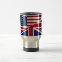 Duplo Cidadão Americano e Britânico Flag Mug