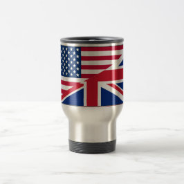 Caneca Térmica Duplo Cidadão Americano e Britânico Flag Mug