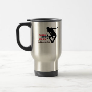 Caneca Térmica Duro de Trabalho Tocar Tão Duro Female Skateboarde