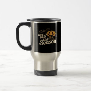 Caneca Térmica É a Temporada Morcegos de Halloween Abóbora Outono