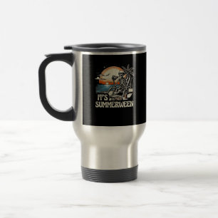 Caneca Térmica É Férias de Pôr do Sol do Esqueleto do Verãoween