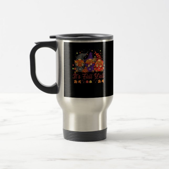 Caneca Térmica É o outono de todos os gnomos do Halloween Pumpkin (Esquerda)