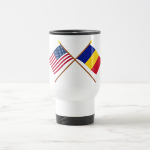 Caneca Térmica E.U. e bandeiras cruzadas Romania