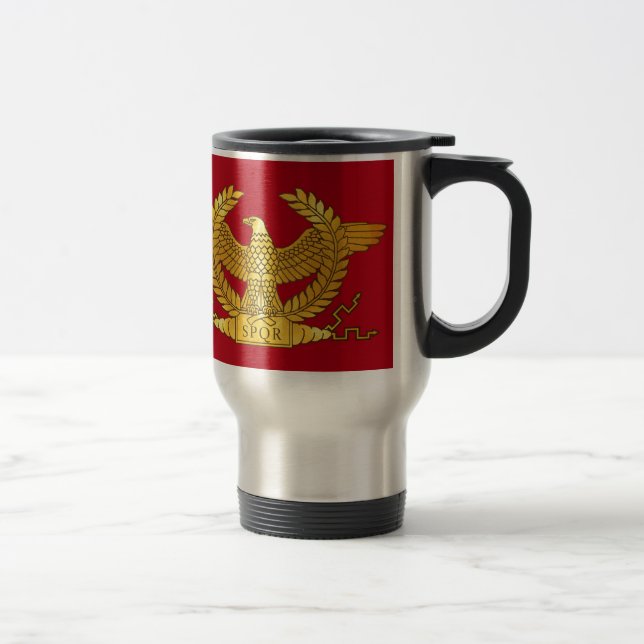 Caneca Térmica Eagle dourado romano no vermelho (Direita)