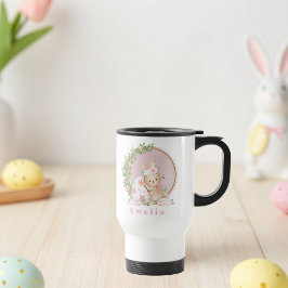Caneca Térmica Easter Bunny at Garden Personalized Travel Mug