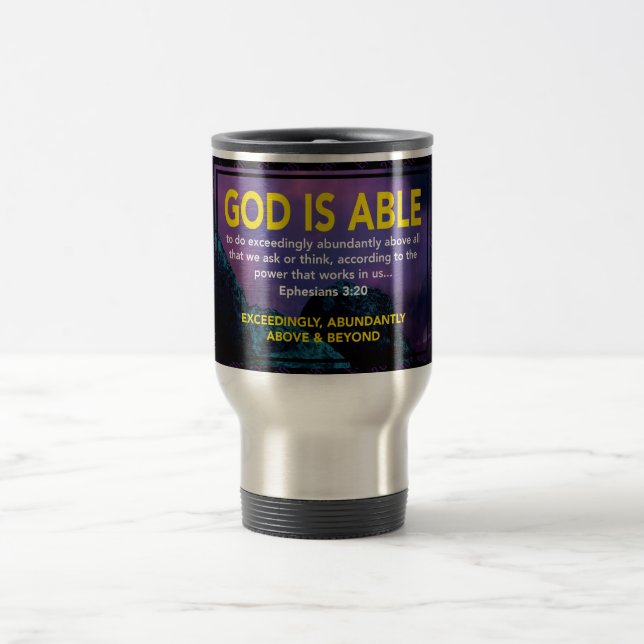 Caneca Térmica Éfesianos 3:20 DEUS É CAPAZ | MONOGRAM Christian (Centro)