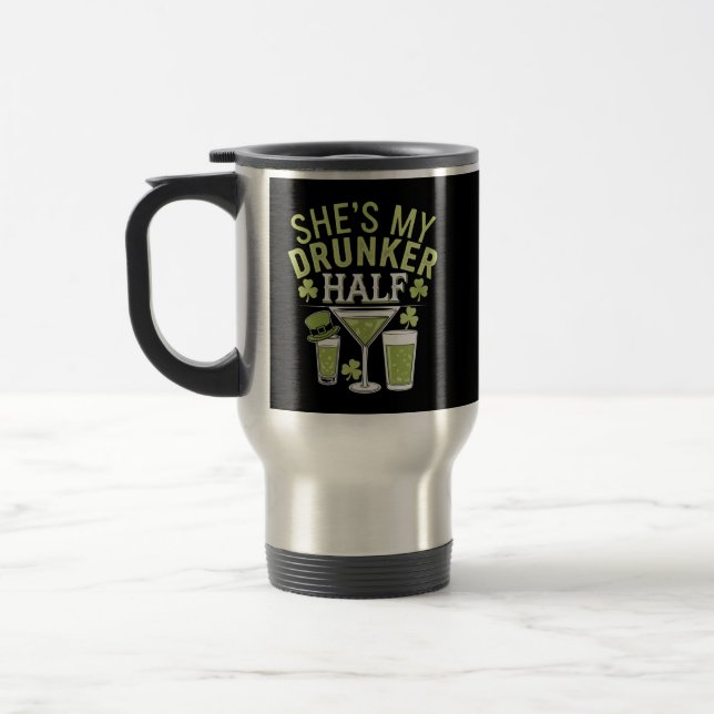 Caneca Térmica Ela é Minha Metade Mais Bêbada Casal Combinado St  (Esquerda)