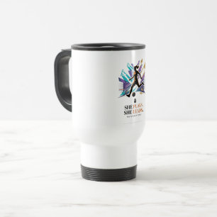 Caneca Térmica Ela Joga Ela Lidera Estrela Futurista do Futebol F