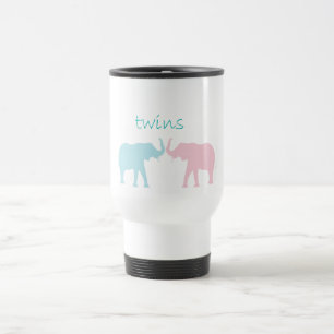 Caneca Térmica Elefante Gêmeo Rosa E Azul