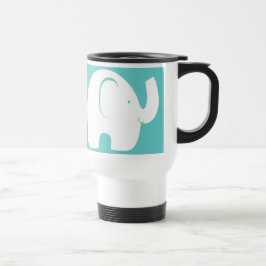 Caneca Térmica Elefantes brancos sobre o Aqua