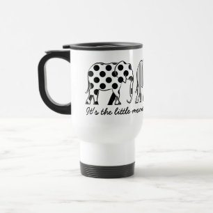 Caneca Térmica Elefantes Preto e Branco Padrão Moderno e Tendênci