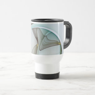 Caneca Térmica Elegância Dourada abstrato Moderna Turquesa Brown