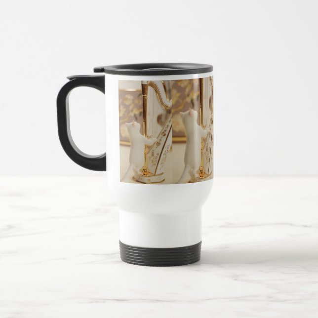 Caneca Térmica Elegant Cat Harpist  (Esquerda)
