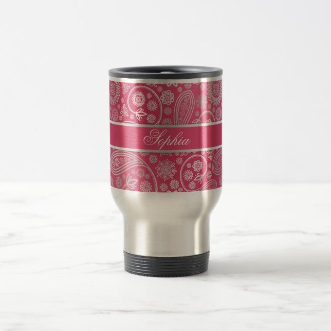 Caneca Térmica Elegante trendy paisley floral (Centro)