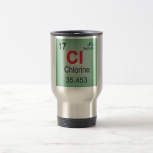 Caneca Térmica Elemento individual do cloro da mesa periódica