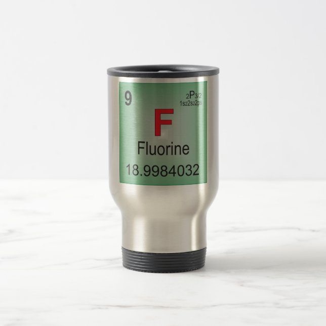 Caneca Térmica Elemento individual do flúor da mesa periódica (Centro)
