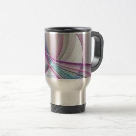 Caneca Térmica Em movimento, Arte Fractal Colorida Abstrato Moder