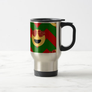 Caneca Térmica emoji do coração de natal