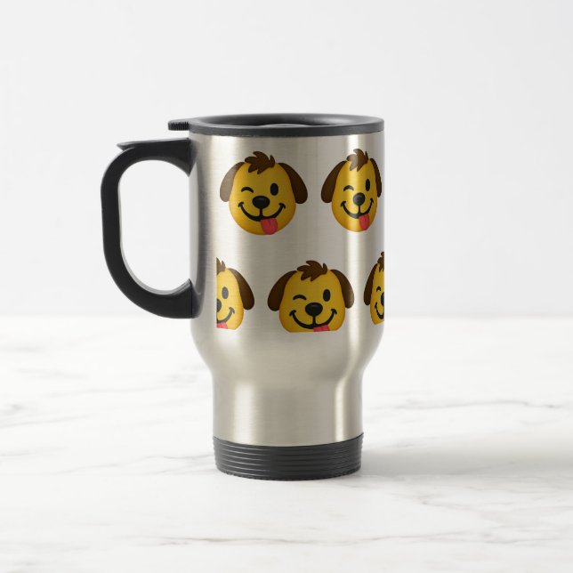 Caneca Térmica Emoji Perro Divertido – Estilo Kawaii para Amantes (Esquerda)