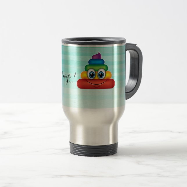 Caneca Térmica Emoji - Seja sempre feliz (Frente Esquerda)