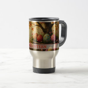 Caneca Térmica Encanto de flores primaveris com esplendor de ovos