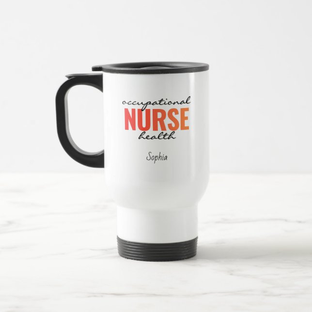 Caneca Térmica Enfermeira de Saúde Ocupacional Presente com Nome  (Esquerda)