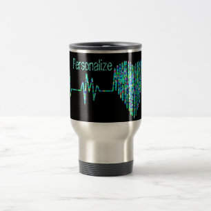 Caneca Térmica Enfermeira de tartarugas pretas da linha EKG