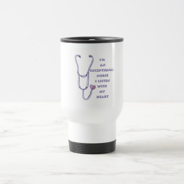 Caneca Térmica Enfermeira excepcional com estetoscópio  (Centro)
