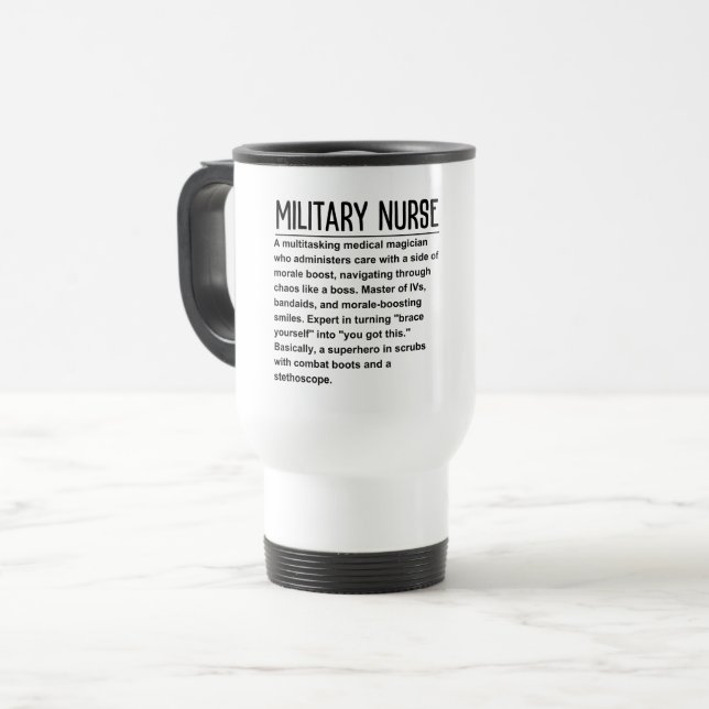 Caneca Térmica Enfermeira Militar (Frente Esquerda)