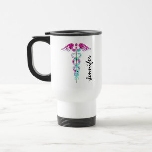 Caneca Térmica Enfermeira Personalizada - Caduco Médico Rosa