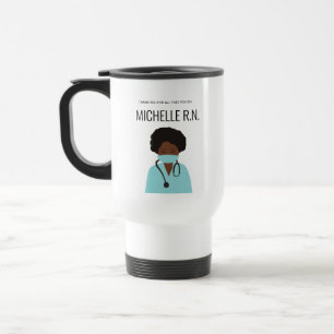 Caneca Térmica Enfermeira personalizada de ilustração Obrigado