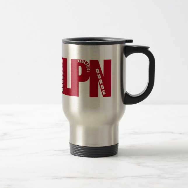 Caneca Térmica ENFERMEIRA PRÁTICA LICENCIADA LPN Big RED (Direita)