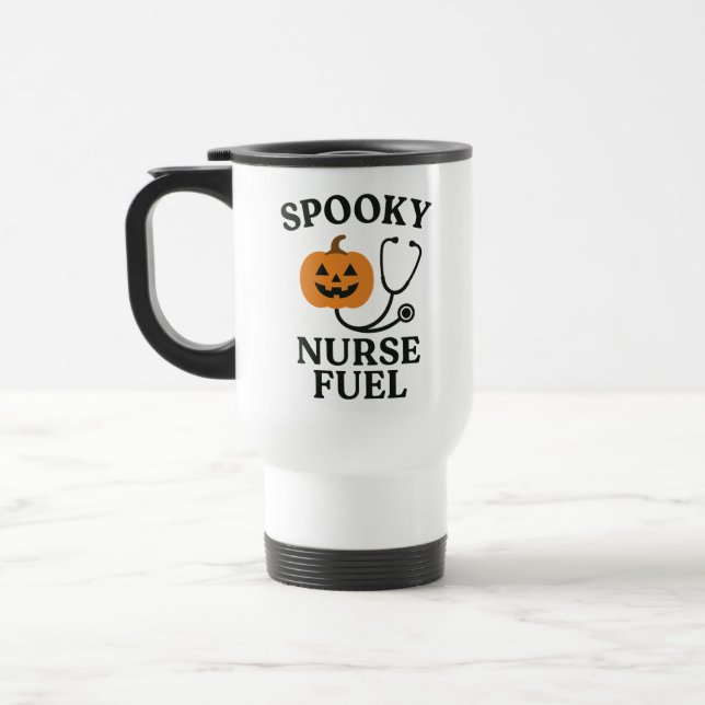 Caneca Térmica Enfermeira Spooky Fuel Mug | Taça Dia de as Bruxas (Esquerda)