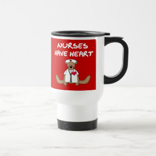 Caneca Térmica Enfermeiras de Ursos Têm Camisas Cardíacas e Prese